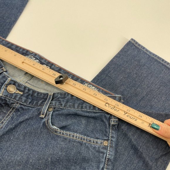 Eddie Bauer Jeans 14 Womens Straight Leg Natural Denim Blue Casual Plus Preppy - Picture 11 of 16